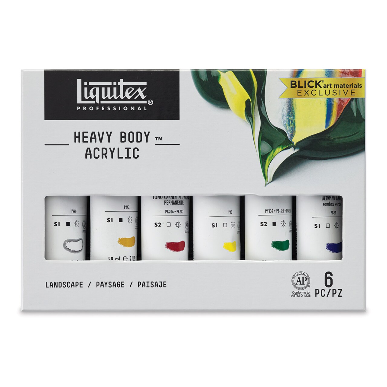 Liquitex Professional Heavy Body Acrylic Paints - Landscape, Set of 6, Assorted Colors, 59 ml tubes